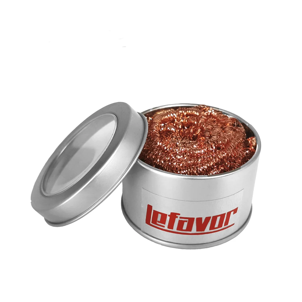 Cleaning Ball Desoldering Soldering Iron Mesh Filter Cleaning Nozzle Tip Copper Wire Cleaner Ball Metal Dross Box Clean Ball - Image 9