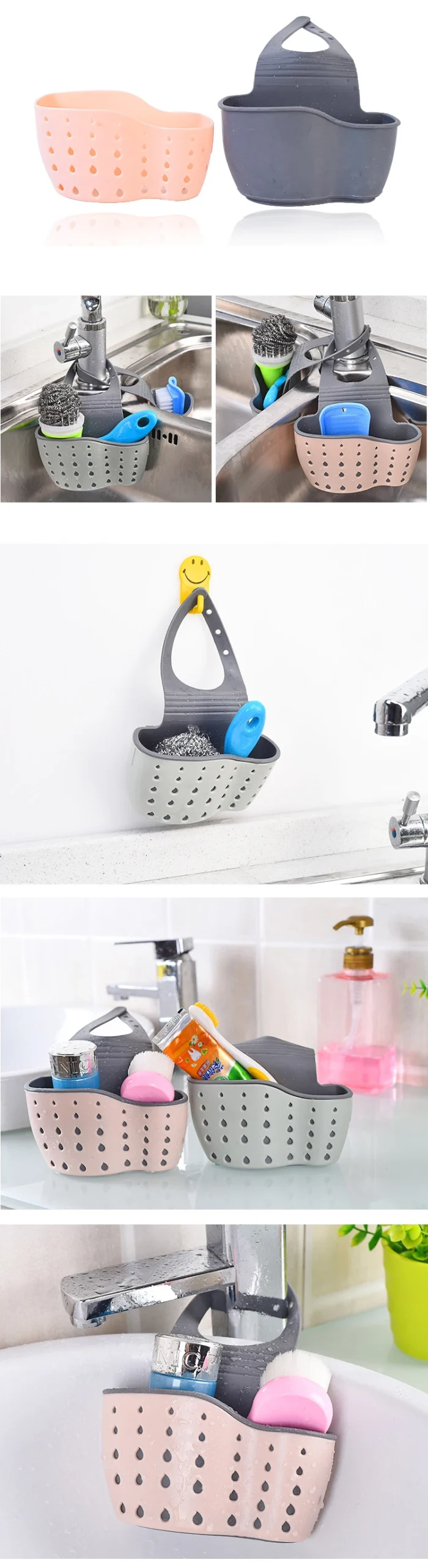 Kitchen Sink Holder Hanging Drain Basket Adjustable Soap Sponge Shelf Organizer Bathroom Faucet Holder Rack Kitchen Accessories - Image 19