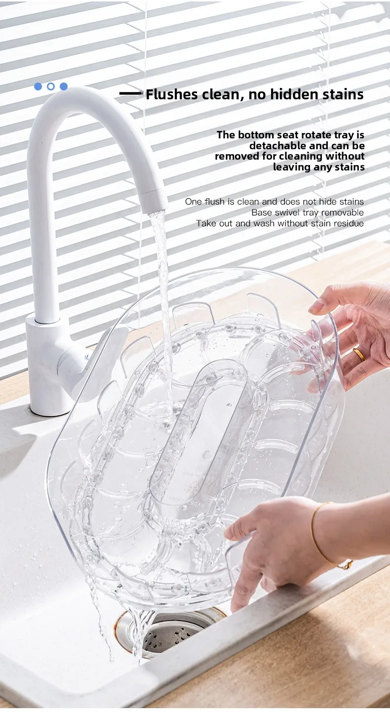 360 Rotating Refrigerator Storage Box Multifunctional Spice Organizer Simple Drink Tray for Kitchen Countertop - Image 18