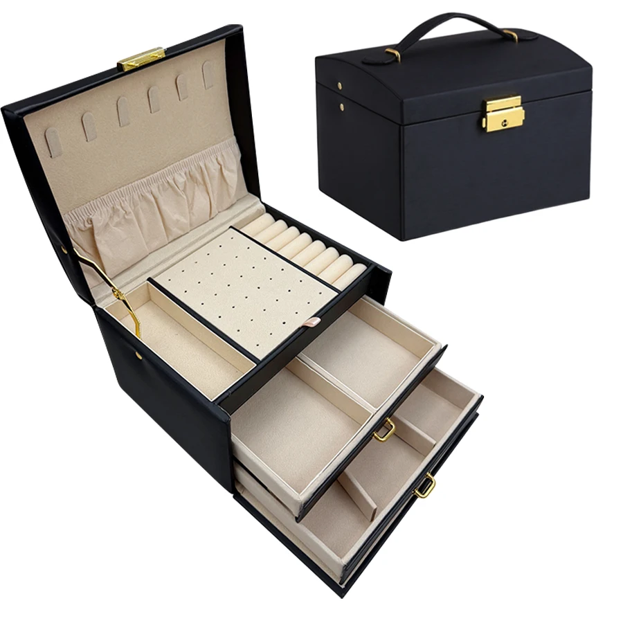 1PC, lock arch three-layer jewelry box, suitable for all kinds of jewelry storage - Image 8