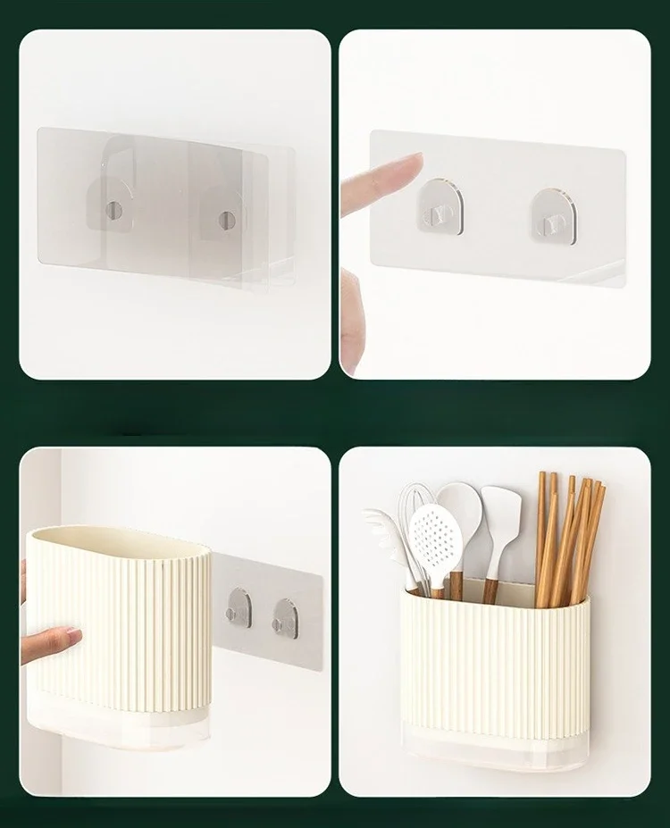 Household Kitchen Wall Mount Chopsticks Holder Drain Dry Utensil Organizer No Drill Kitchen Countertop Storage for Spoon Fork - Image 22