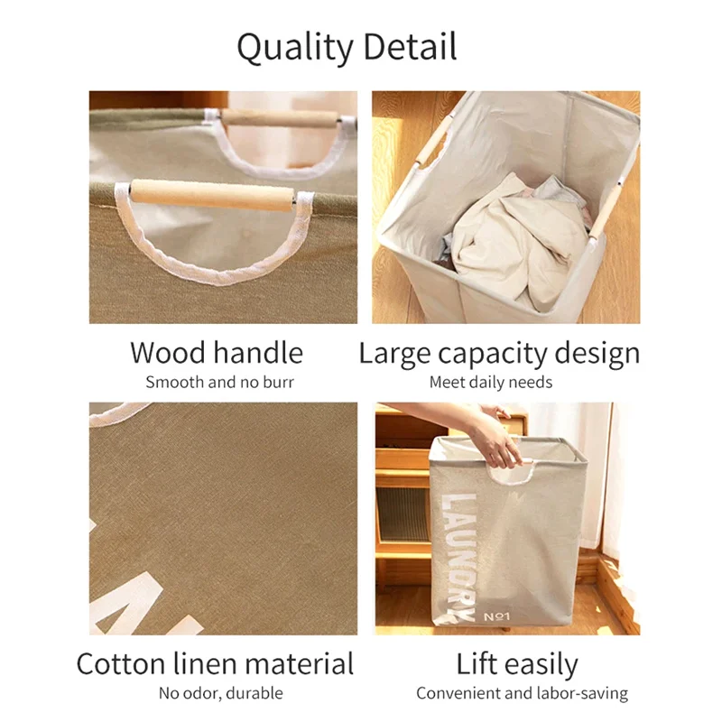 Large Capacity Laundry Storage Dirty Clothes Storage Basket with Handle Hamper Collapsible Laundry Basket Bathroom Accessories - Image 14