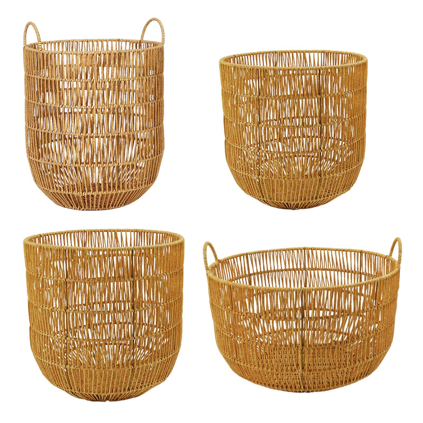 Laundry Basket Bins Toys Bin Clothes Storage Hamper with Handle Wicker Baskets for Home Bathroom Laundry Room Nursery Pillows - Image 11