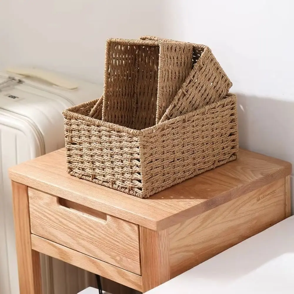 New Large Capacity Woven Storage Basket Handmade Reusable Clothing Storage Basket Snack Sundries Organizer - Image 16