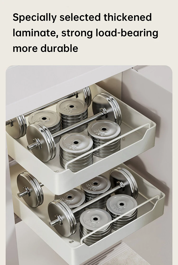 Kitchen Storage Box with Sliding Rail Pull-out Cabinet Storage Rack Spice Pantry Shelves Drawer Kitchen Organizer Basket - Image 16