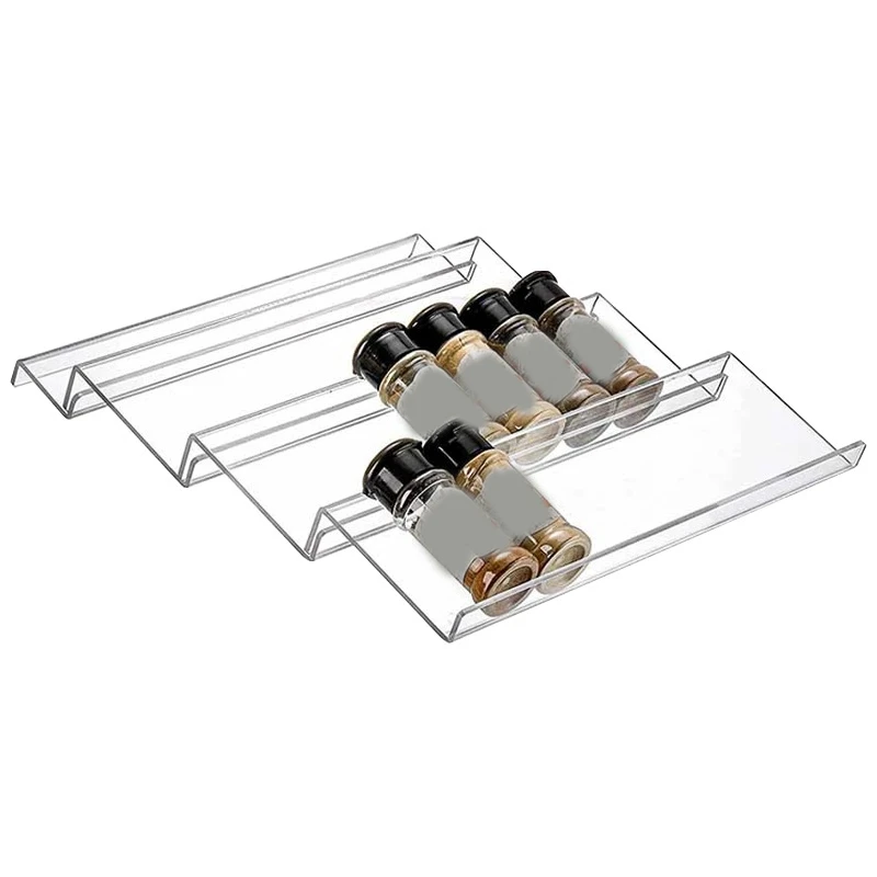 Clear Acrylic Spice Drawer Organizer,Seasoning Jars Drawers Insert,Kitchen Spice Rack Tray For Drawer (Jar Not Included) - Image 2