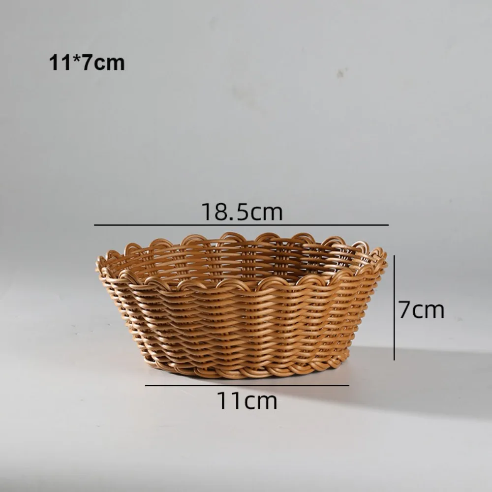 New Hardness Rattan Wicker Woven Serving Baskets Household 10 Styles Handwoven Bread Fruit Vegetables Basket Rattan Basket - Image 12