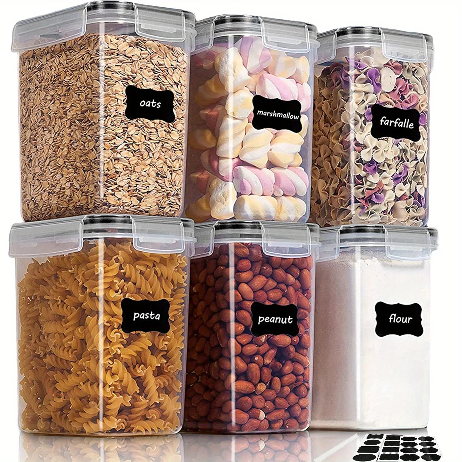 6Pcs Airtight Food Storage Containers Kitchen Pantry Storage Containers For Sugar, Flour And Baking Supplies Kitchen Accessories - Image 7