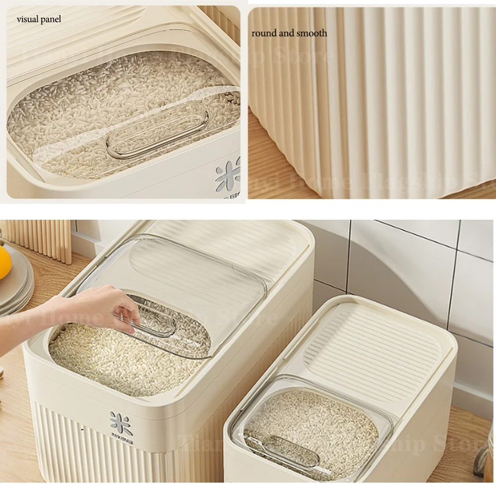 5/10/15KG Rice Storage Box Home with Lid Insect Proof Moisture Proof Rice Box Sealed Jar Kitchen Container Storing Dry Grain - Image 6