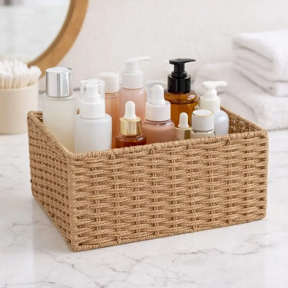 New Large Capacity Woven Storage Basket Handmade Reusable Clothing Storage Basket Snack Sundries Organizer - Image 17