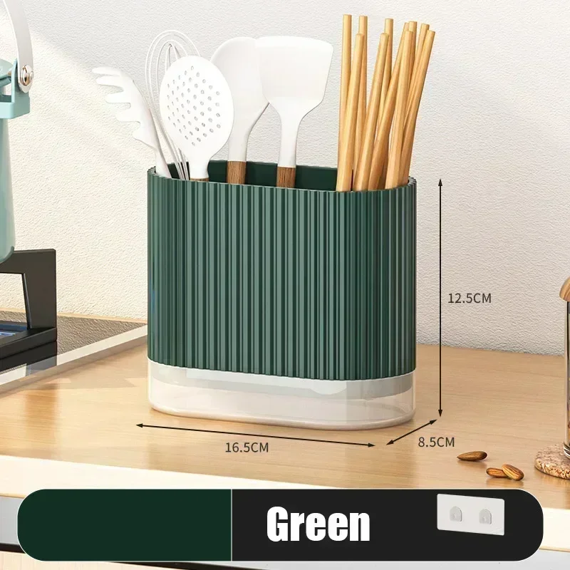 Household Kitchen Wall Mount Chopsticks Holder Drain Dry Utensil Organizer No Drill Kitchen Countertop Storage for Spoon Fork - Image 9