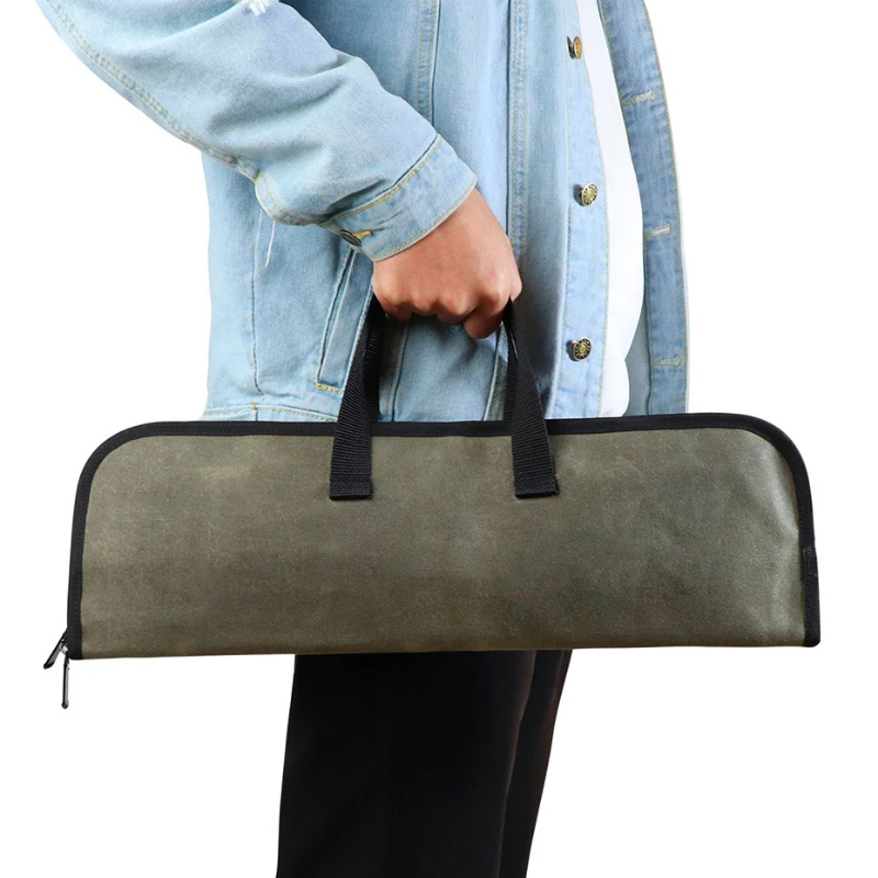 Chef Knives Storage Pouch Organizer Slicing Cleaver Carry Case Pocket Tools Professional Kitchen Knife Roll Bag 4 Slot Portable - Image 13