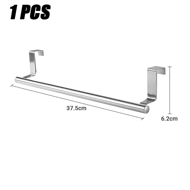 1/2 PCS Stainless Steel Towel Bar Cabinet Door Towel Hanging Bar Stainless Steel Bathroom Kitchen Cabinet Door Towel Wipe Rack - Image 7