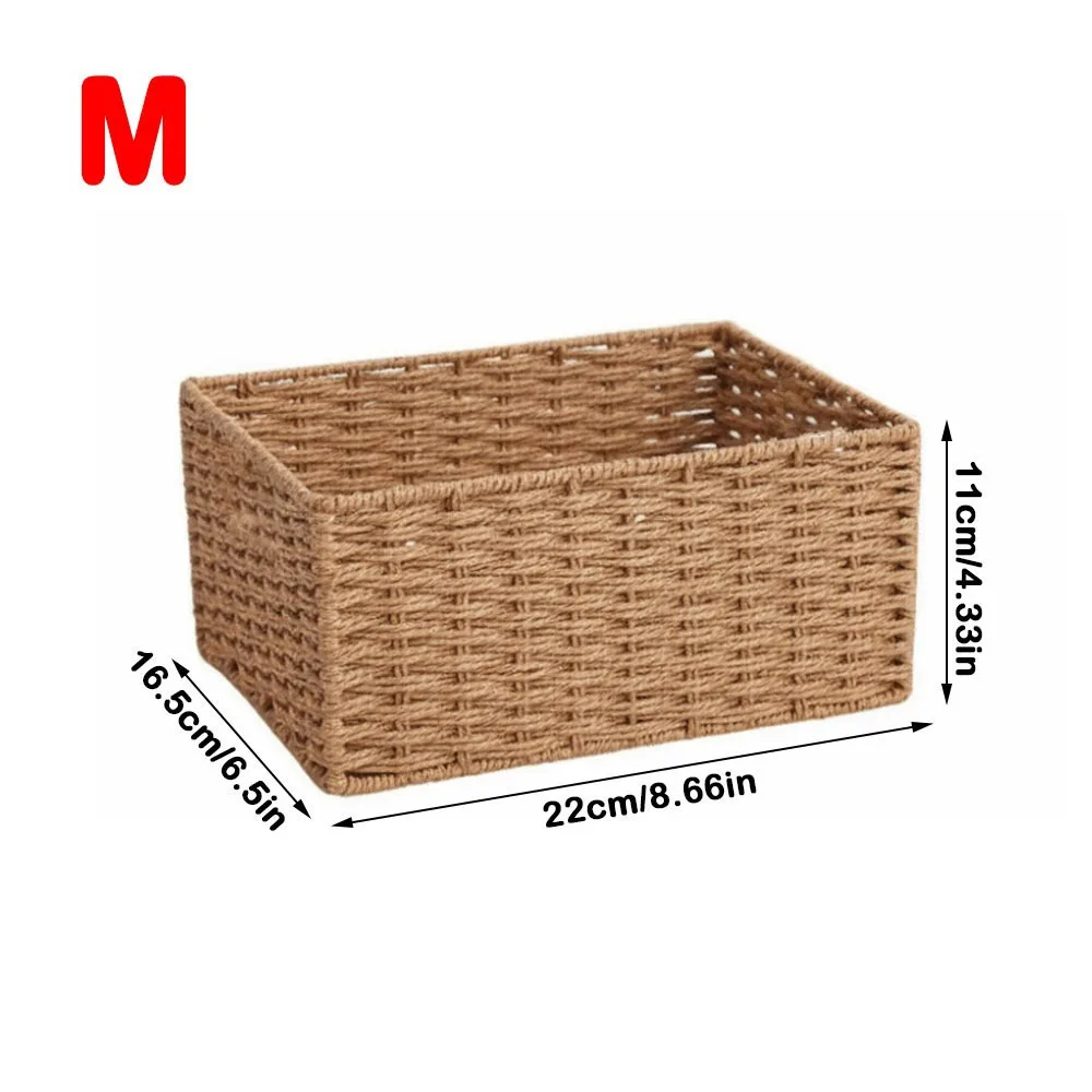 New Large Capacity Woven Storage Basket Handmade Reusable Clothing Storage Basket Snack Sundries Organizer - Image 9