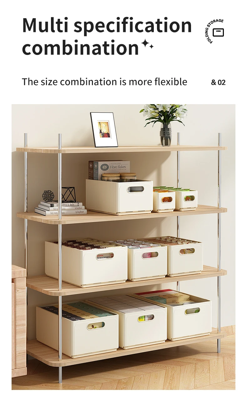 WORTHBUY Multi-functional Foldable Plastic Storage Box Kitchen Storage Organization Seasoning Jar Organizer Box Food Contianer - Image 26