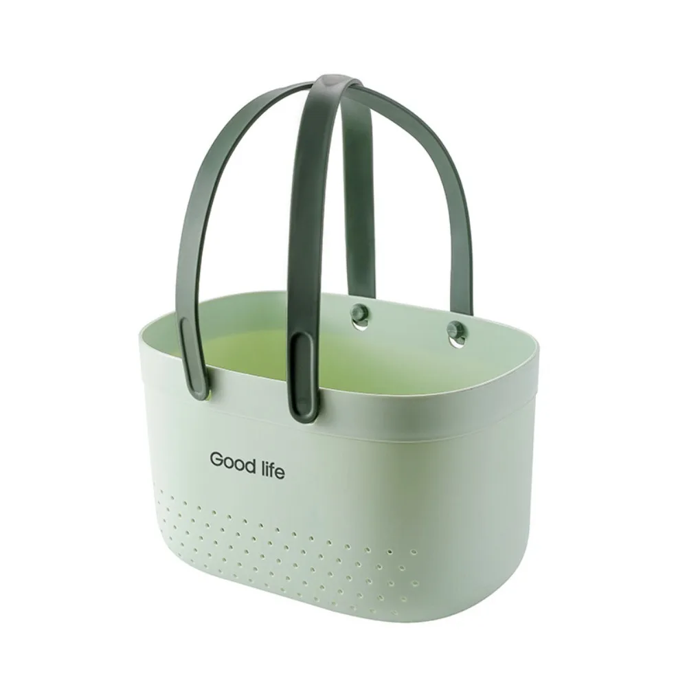 New Large Capacity Wash Basket Plastic Portable Bath Basket Silicone Handheld Space Saving Sundries Storage Basket - Image 11