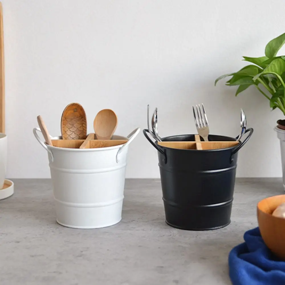 Separate Kitchenware Cooking Tool Storage Shelf Cutlery Organizer Bamboo Tableware Holder Spoon Stand Chopstick Holder - Image 12