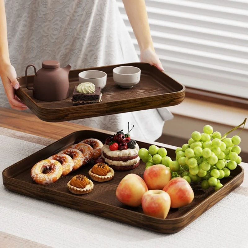 Extra-Thick Wood Grain Rectangular Serving Trays - Multi-Purpose Plates for Home Kitchen, Restaurant & Commercial Catering Use - Image 5