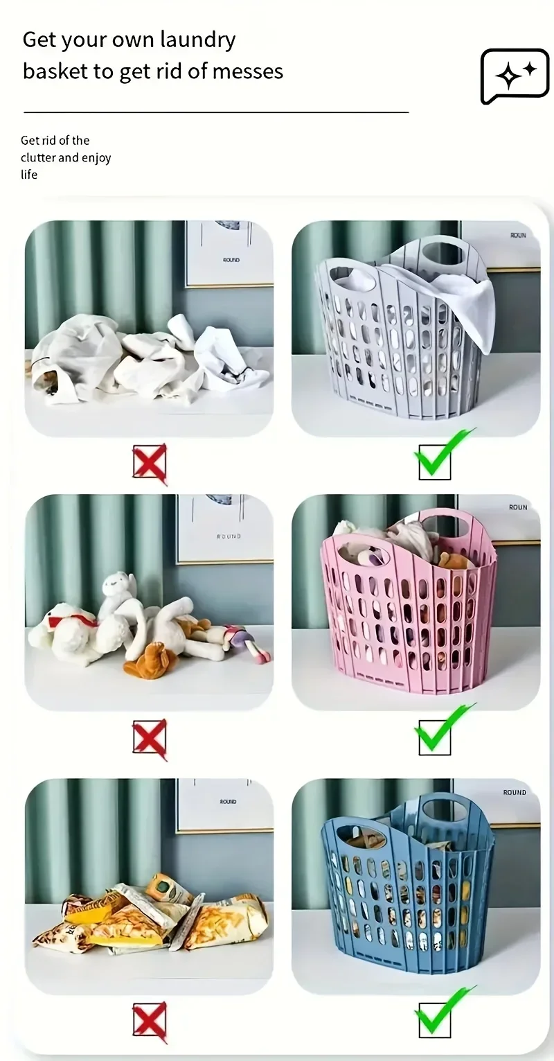 1pc Collapsible Laundry Hamper, High Capacity Portable Fabric Basket, Space Saving Foldable Storage Bin for Bathroom Bedroom - Image 11