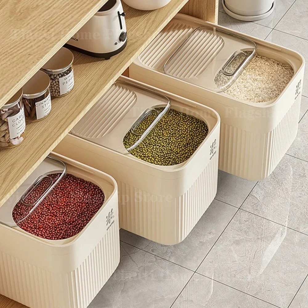 5/10/15KG Rice Storage Box Home with Lid Insect Proof Moisture Proof Rice Box Sealed Jar Kitchen Container Storing Dry Grain - Image 2