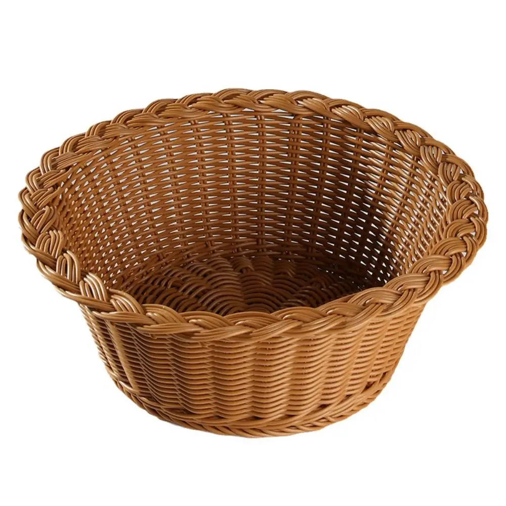 New Hardness Rattan Wicker Woven Serving Baskets Household 10 Styles Handwoven Bread Fruit Vegetables Basket Rattan Basket - Image 3