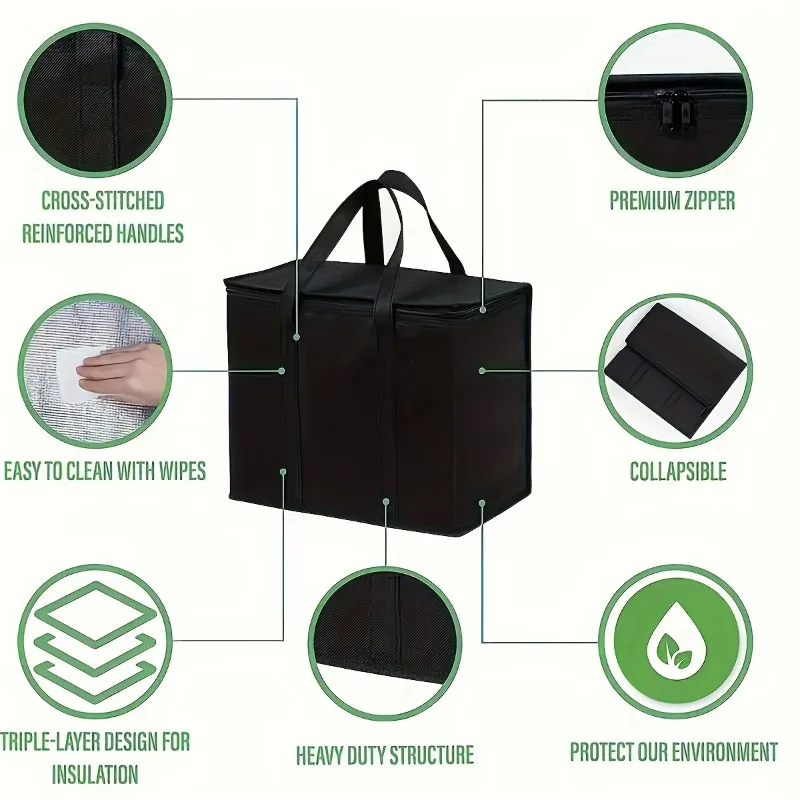 Large Insulated Storage Basket with Lid, Foldable Shopping Cooler Box, Multifunctional Portable Basket for Beach Holiday Party - Image 10