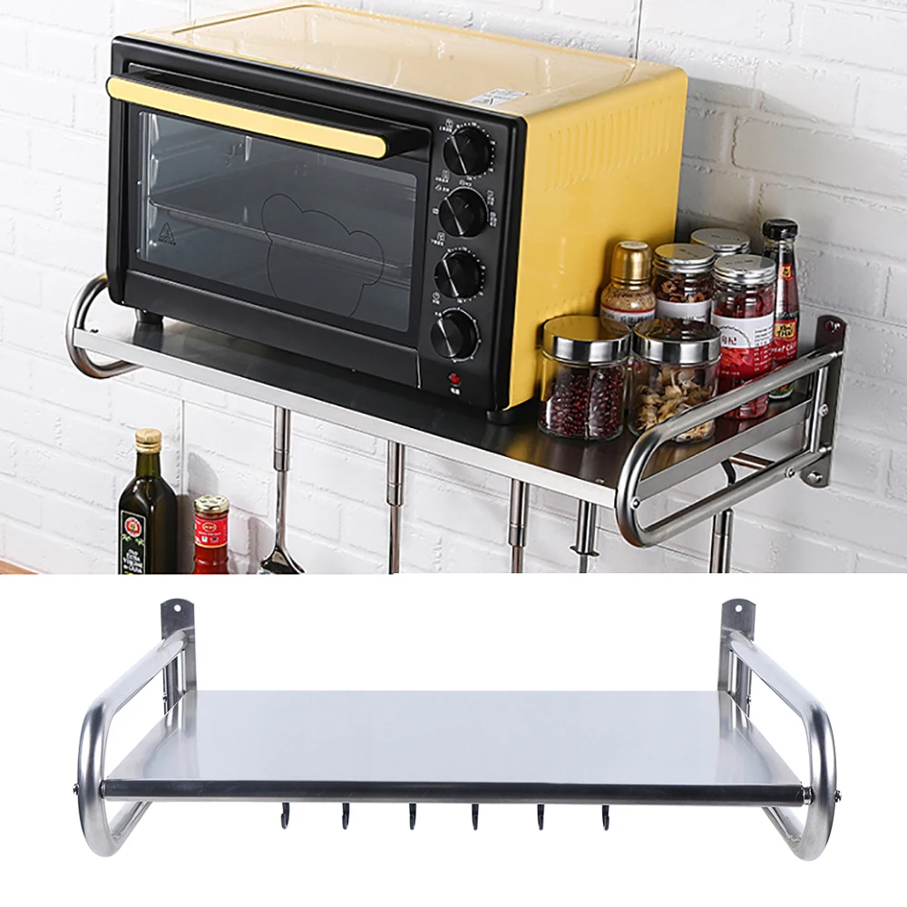 Microwave Oven Rack Stainless Steel Microwave Oven Shelf Wall-Mounted Kitchen Shelf Kitchen Shelves Counter - Image 14