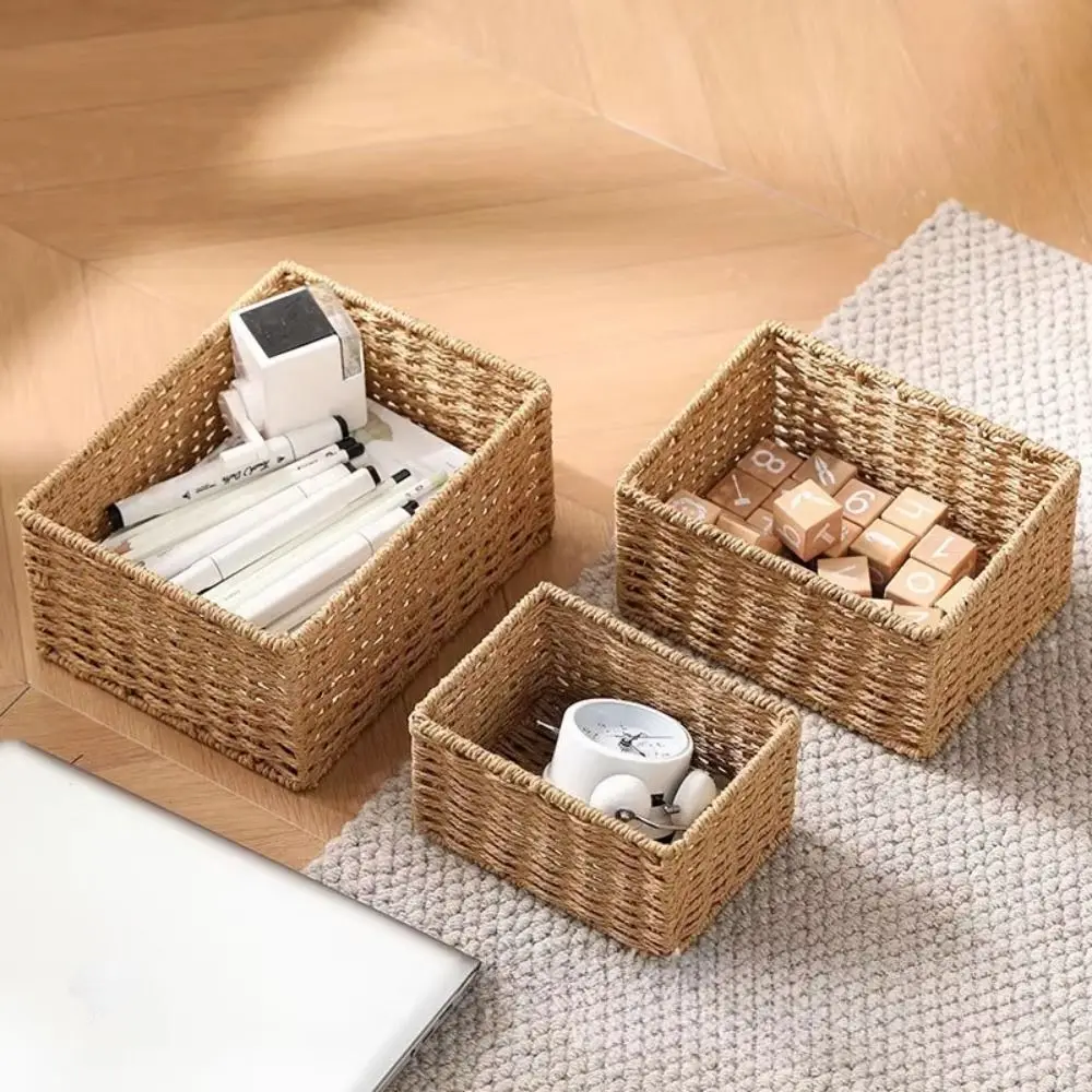 New Large Capacity Woven Storage Basket Handmade Reusable Clothing Storage Basket Snack Sundries Organizer - Image 2
