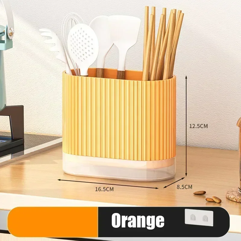 Household Kitchen Wall Mount Chopsticks Holder Drain Dry Utensil Organizer No Drill Kitchen Countertop Storage for Spoon Fork - Image 8
