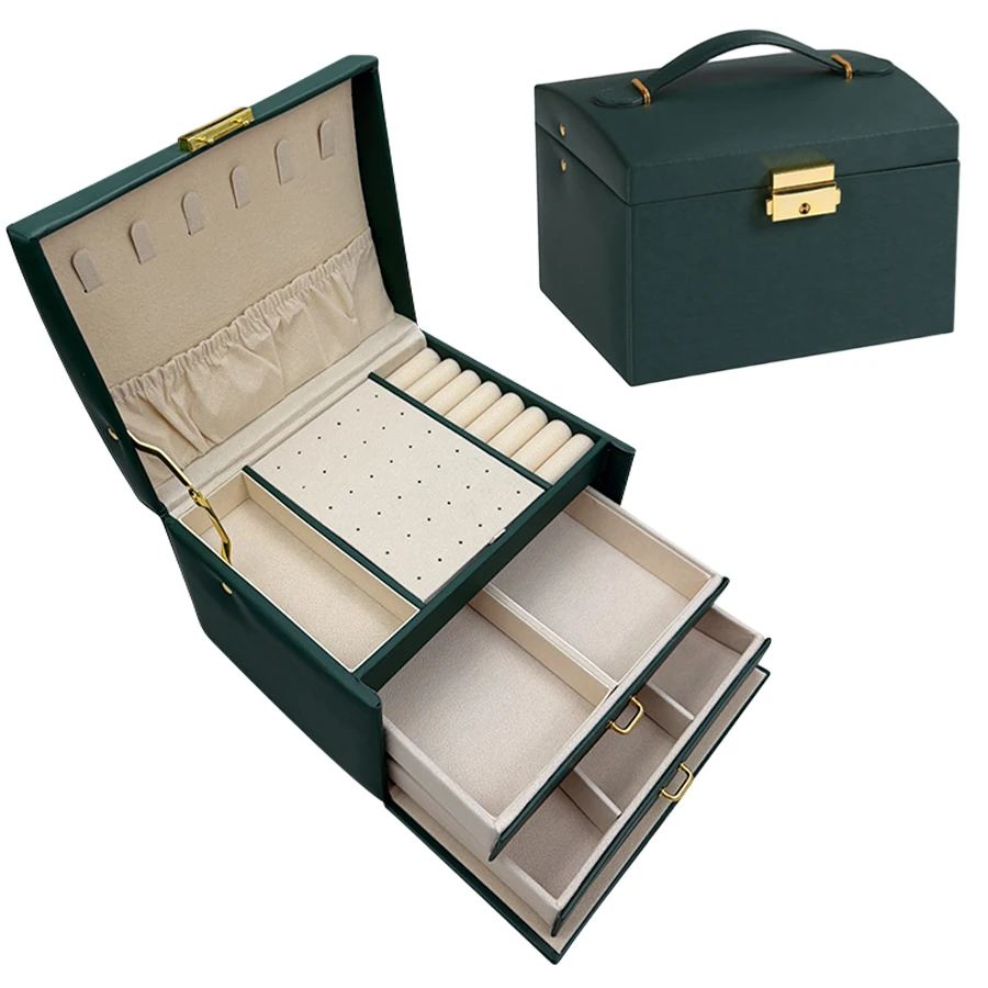 1PC, lock arch three-layer jewelry box, suitable for all kinds of jewelry storage - Image 7