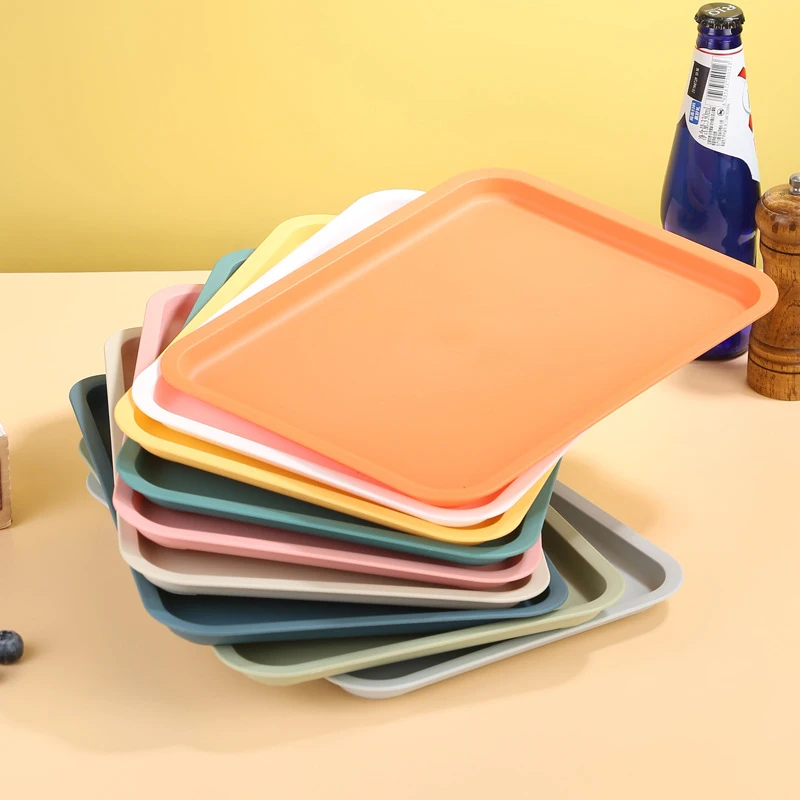 1pc Rectangular Pallet Nordic Multiple Colors Plastic Storage Tray Food Bread Pan Hotel Service Kitchen Fruit Dessert Tray - Image 5