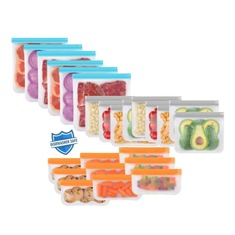 Thickened PEVA Food Bag Reusable Freezer Bag Food Storage Bags Ziplock Leakproof Fresh Snack Bag Food Grade Lunch Bag for Fridge - Image 13