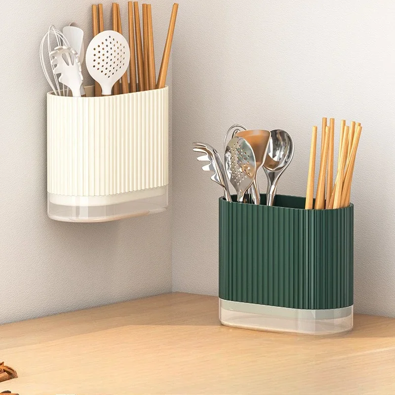 Household Kitchen Wall Mount Chopsticks Holder Drain Dry Utensil Organizer No Drill Kitchen Countertop Storage for Spoon Fork - Image 6
