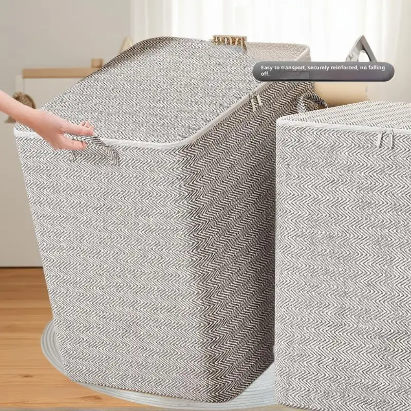 Large Capacity Clothes Storage Box 220L with Lid Organizer Bag for Laundry Basket Home Closet Bedroom Storage Solution - Image 3