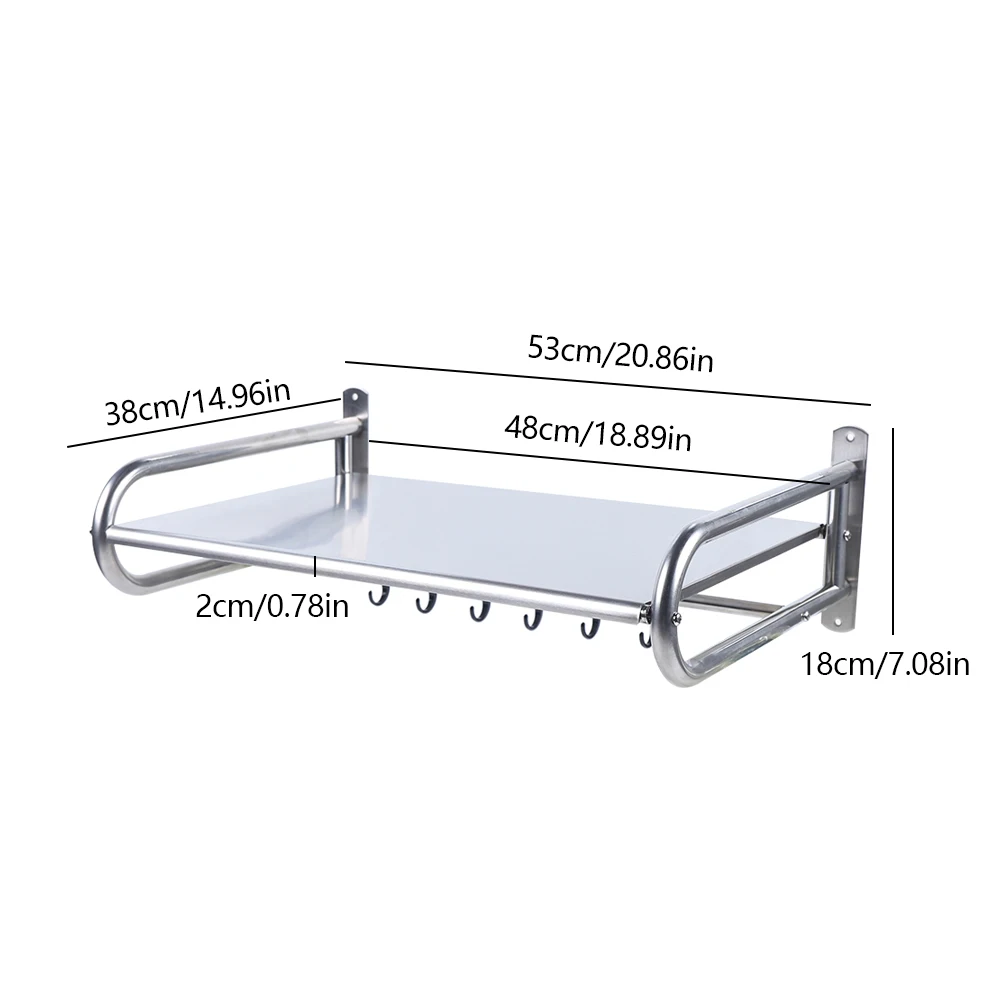 Microwave Oven Rack Stainless Steel Microwave Oven Shelf Wall-Mounted Kitchen Shelf Kitchen Shelves Counter - Image 6