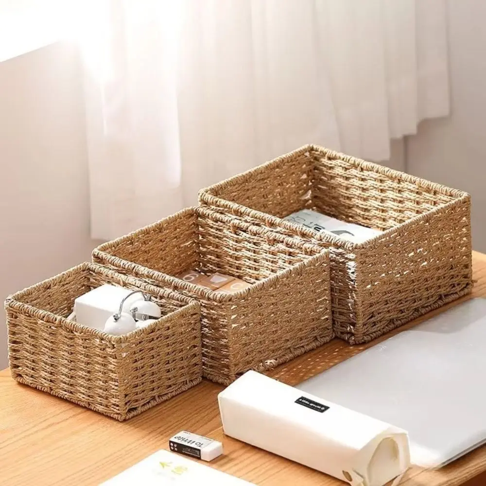 New Large Capacity Woven Storage Basket Handmade Reusable Clothing Storage Basket Snack Sundries Organizer - Image 3