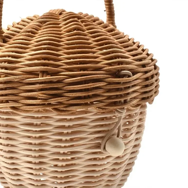 Rattan Woven Mushroom Basket Summer Portable Children Woven Bags Outdoor Vacation Picnic Baskets Kids Toy Sundries Organizer - Image 25