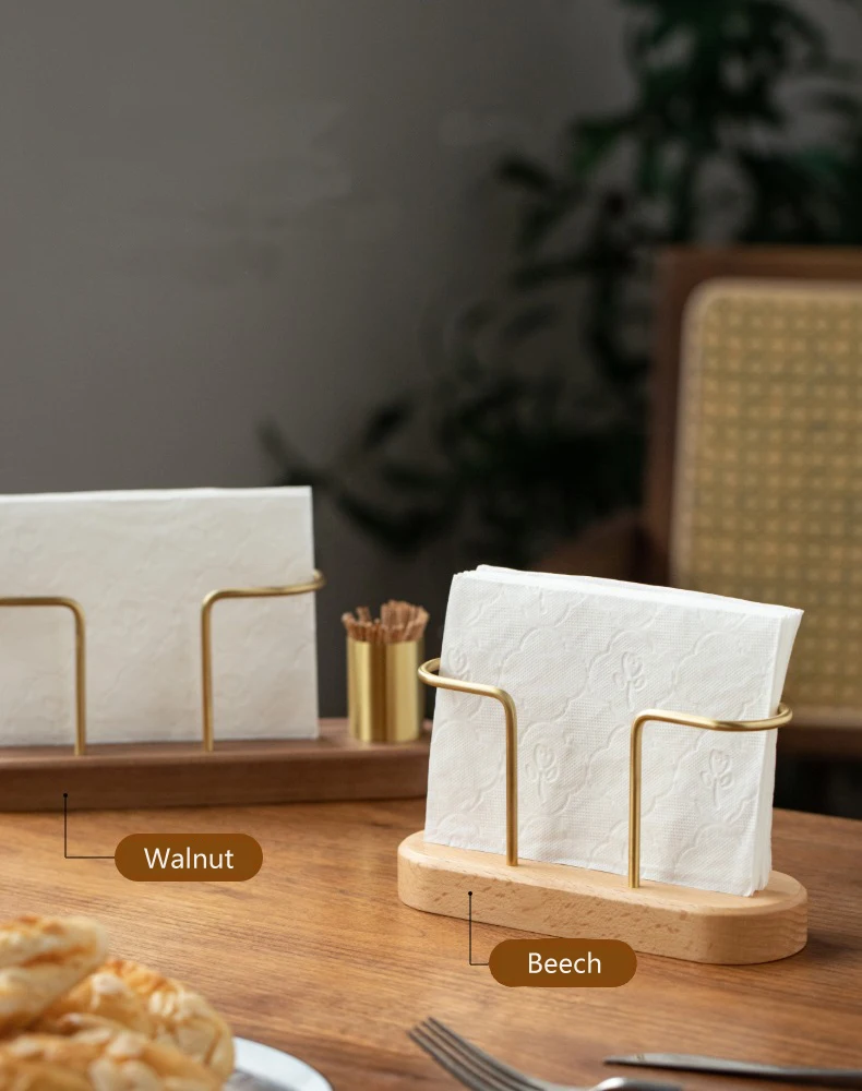 HeMu Walnut Wood & Brass 2-in-1 Napkin Holder with Toothpick Dispenser – Elegant Table Organizer for Kitchen, Dining Room & Cafe - Image 13