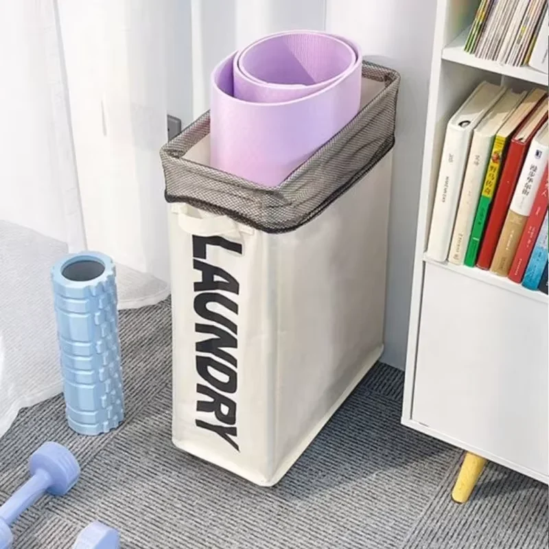Beige Foldable Laundry Basket with Wheels, Large Waterproof Storage for Dirty Clothes Yoga Mat Home Organization - Image 16