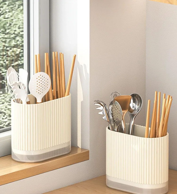 Household Kitchen Wall Mount Chopsticks Holder Drain Dry Utensil Organizer No Drill Kitchen Countertop Storage for Spoon Fork - Image 10
