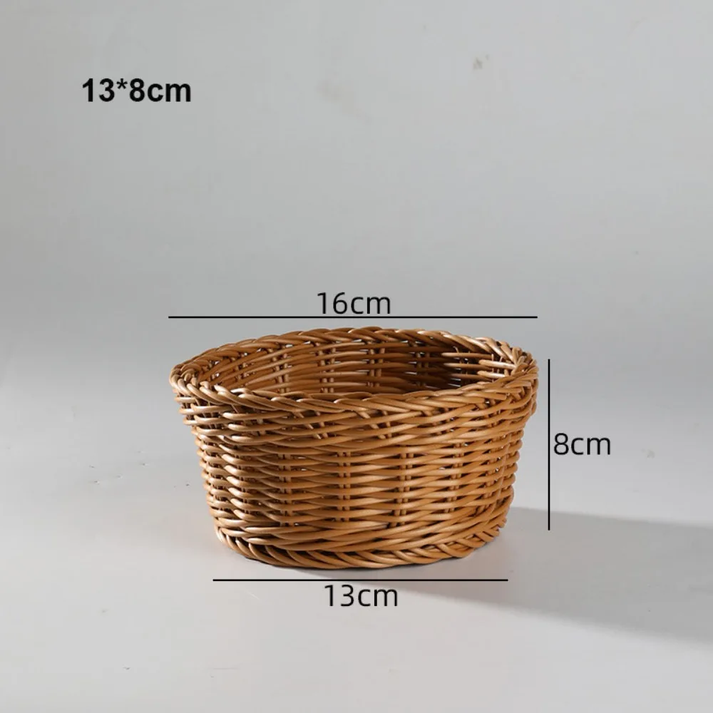 New Hardness Rattan Wicker Woven Serving Baskets Household 10 Styles Handwoven Bread Fruit Vegetables Basket Rattan Basket - Image 14