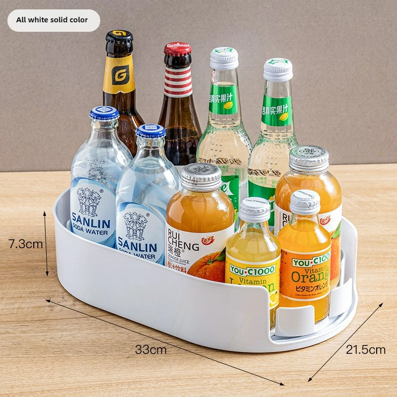 360 Rotating Refrigerator Storage Box Multifunctional Spice Organizer Simple Drink Tray for Kitchen Countertop - Image 7