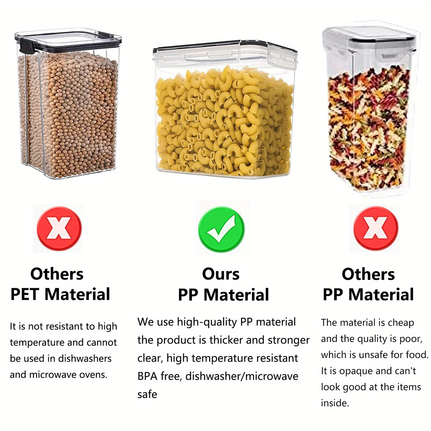 6Pcs Airtight Food Storage Containers Kitchen Pantry Storage Containers For Sugar, Flour And Baking Supplies Kitchen Accessories - Image 14