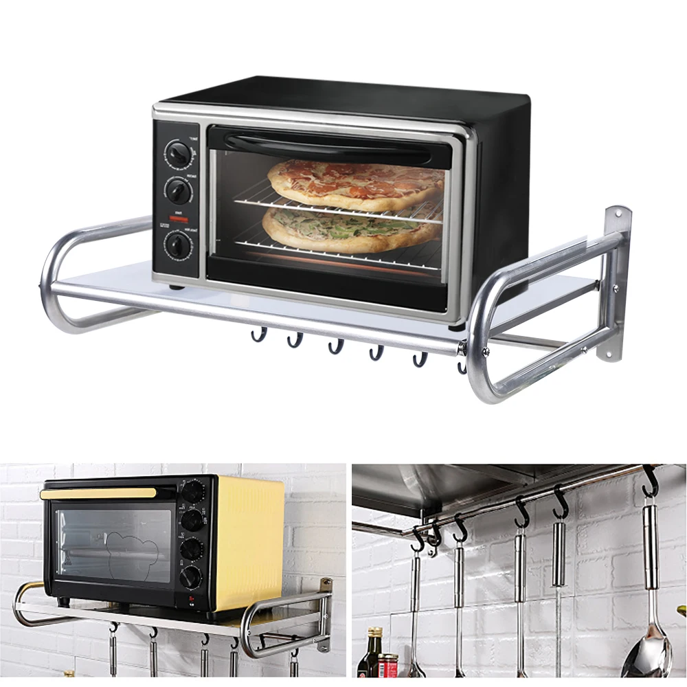 Microwave Oven Rack Stainless Steel Microwave Oven Shelf Wall-Mounted Kitchen Shelf Kitchen Shelves Counter - Image 13