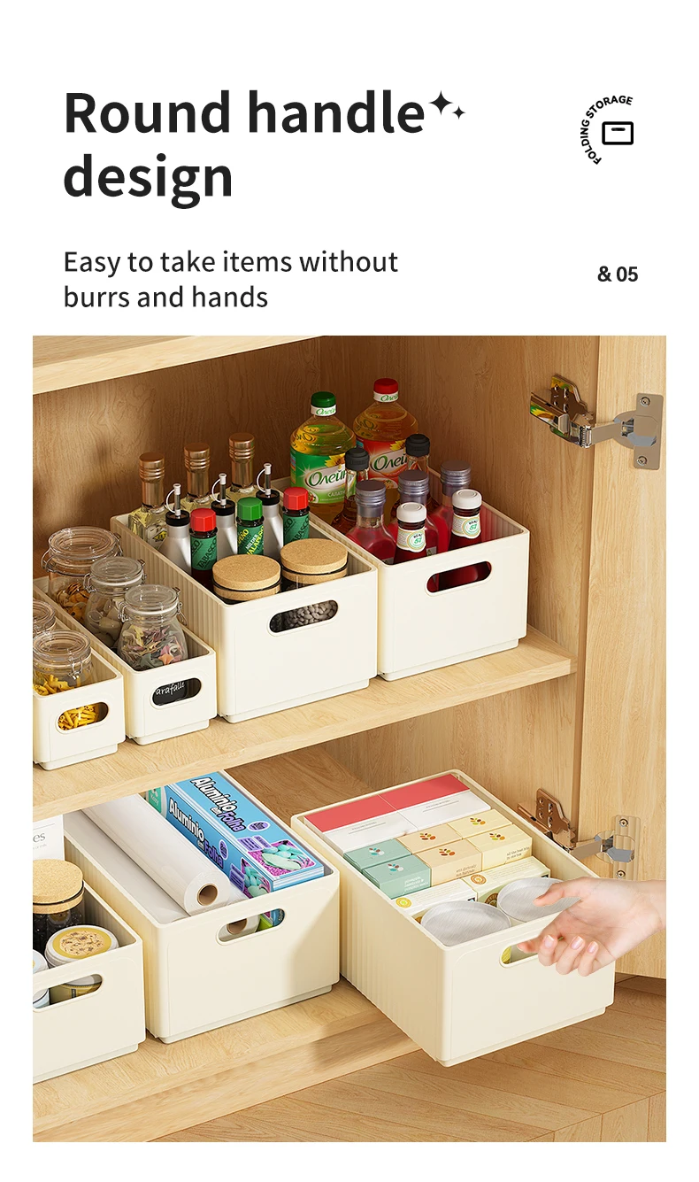 WORTHBUY Multi-functional Foldable Plastic Storage Box Kitchen Storage Organization Seasoning Jar Organizer Box Food Contianer - Image 29