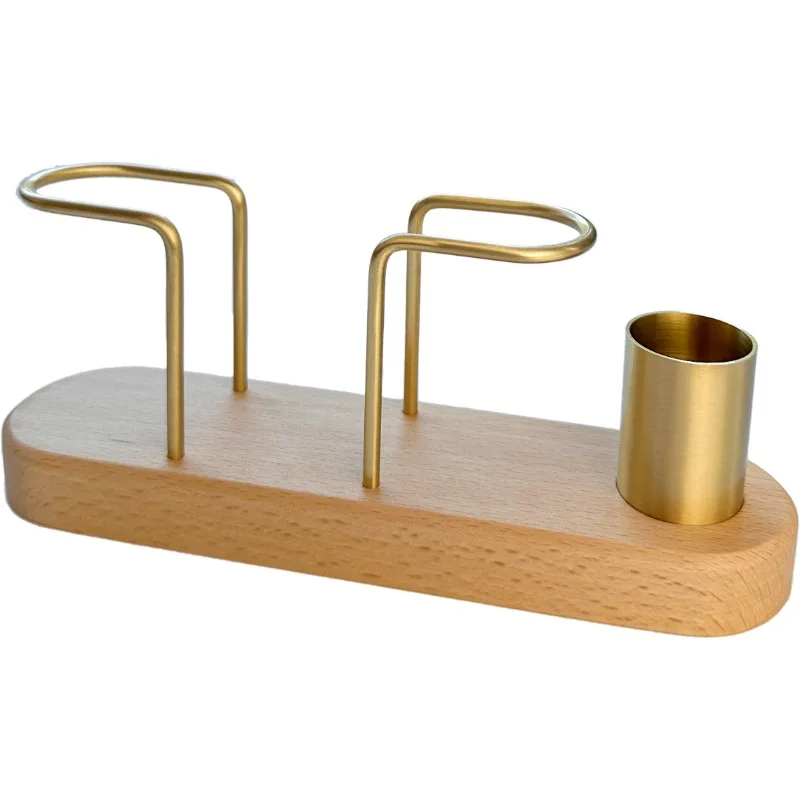 HeMu Walnut Wood & Brass 2-in-1 Napkin Holder with Toothpick Dispenser – Elegant Table Organizer for Kitchen, Dining Room & Cafe - Image 10