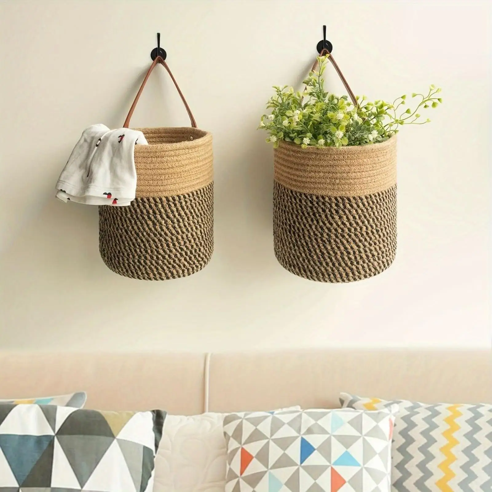 Rope Woven Baskets for Organizing Woven Rope Storage Basket Multifunctional Toy Basket for Desktop Nursery Office Bathroom Books - Image 13