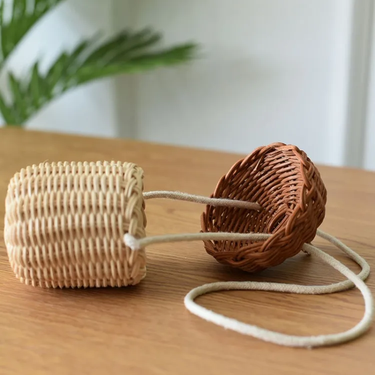 Rattan Woven Mushroom Basket Summer Portable Children Woven Bags Outdoor Vacation Picnic Baskets Kids Toy Sundries Organizer - Image 39