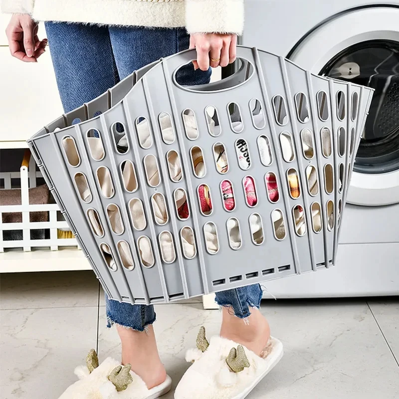 1pc Collapsible Laundry Hamper, High Capacity Portable Fabric Basket, Space Saving Foldable Storage Bin for Bathroom Bedroom - Image 3