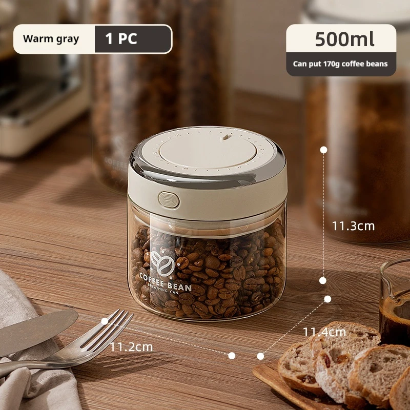 Vacuum Food Grade Coffee Bean Sealed Jar with Date Tracker and Waking Bean Valve Storage Containers for Grain, Snack, Sugar, Tea - Image 9